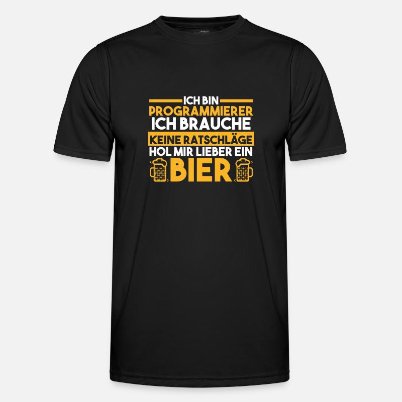 Programmieren Entwickler Coder Bier Programmierer - Männer Funktions-T-Shirt - Schwarz