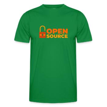 Open source - Men's Functional T-Shirt - kelly green - Front - AI Model Male 178 dark (178cm)