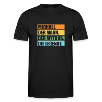 Michael - Männer Funktions-T-Shirt - Schwarz - Vorne - AI Model Male 178 dark (178cm)