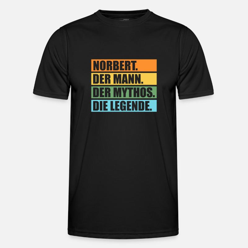 Norbert - Männer Funktions-T-Shirt - Schwarz