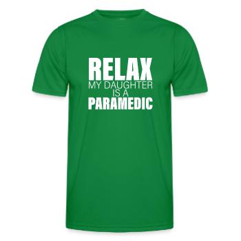 Détendez-vous ma fille est ambulancière - T-shirt sport Homme - vert - Devant - AI Model Male 178 dark (178cm)
