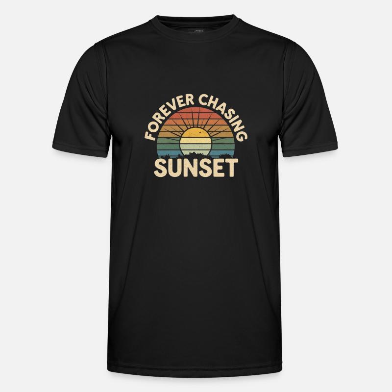 Forever Chasing Sunset 19 - Männer Funktions-T-Shirt - Schwarz