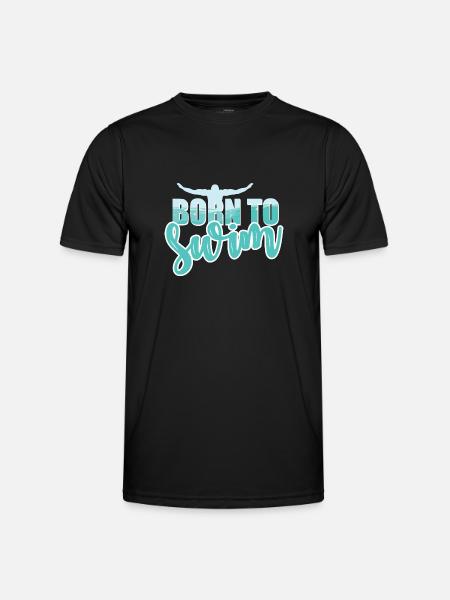 Né pour nager - T-shirt sport Homme - noir