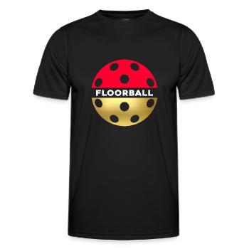 Floorball floorball ball Floorball player - Men's Functional T-Shirt - black - Front - AI Model Male 178 dark (178cm)