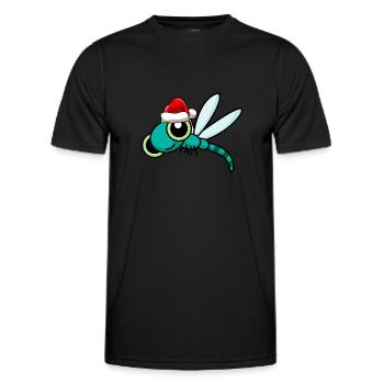 Drachenfliege Weihnachten libelle - Männer Funktions-T-Shirt - Schwarz - Vorne - AI Model Male 178 dark (178cm)
