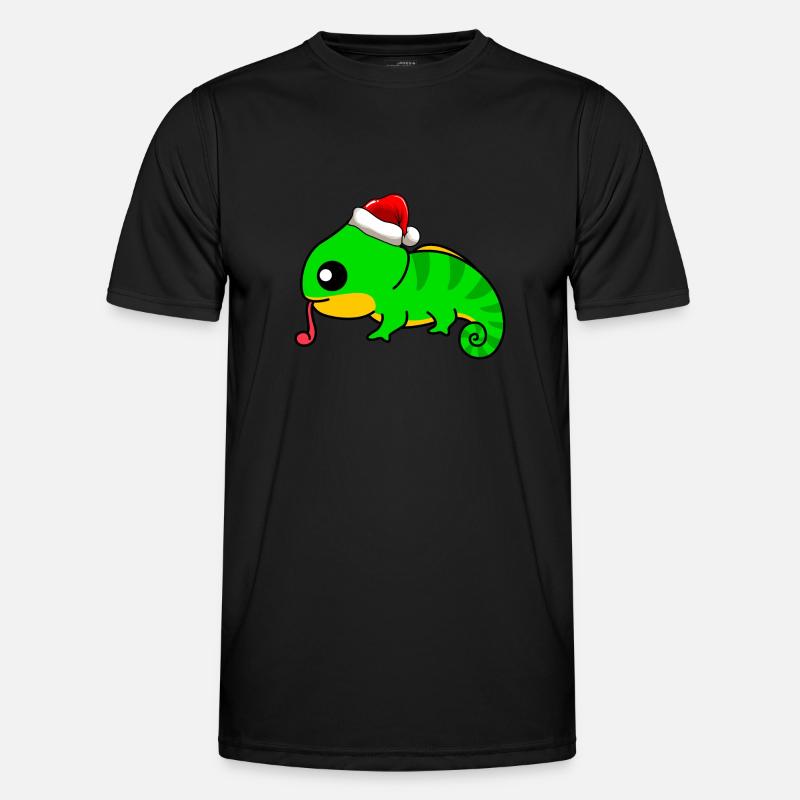 Chameleon Comic Christmas - Men's Functional T-Shirt - black