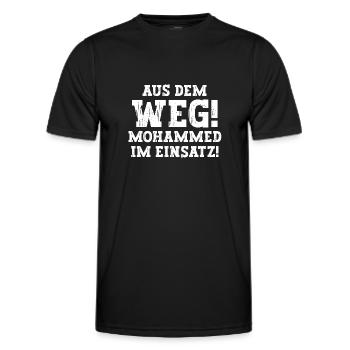 Mohammed Lustiger Spruch Vorname Name Mohammed - Männer Funktions-T-Shirt - Schwarz - Vorne - AI Model Male 178 dark (178cm)