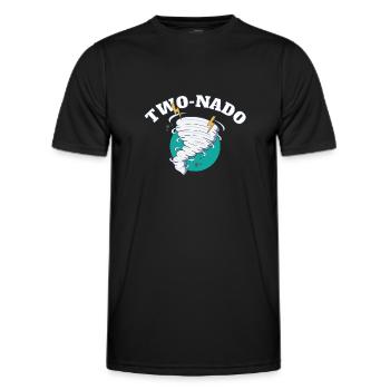 Twonado Two Nado 2 ans 2nd anniversaire Tornade - T-shirt sport Homme - noir - Devant - AI Model Male 178 dark (178cm)