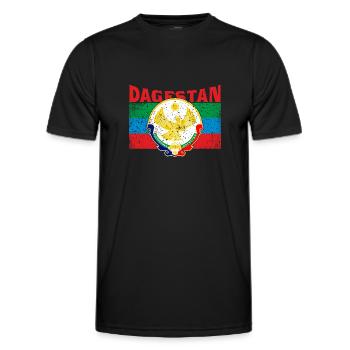 Dagestan Kaukasus Flagge Adler Region Reise - Männer Funktions-T-Shirt - Schwarz - Vorne - AI Model Male 178 dark (178cm)
