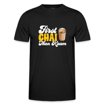 Thé Chai Masala Chai - T-shirt sport Homme - noir - Devant - AI Model Male 178 dark (178cm)