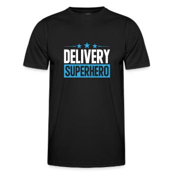 Livraison de colis fournisseur - T-shirt sport Homme - noir - Devant - AI Model Male 178 dark (178cm)