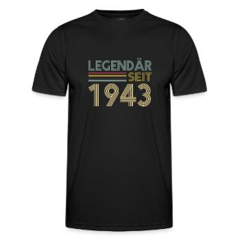 80 Jahre Legendär Seit 1943 80. Geburtstag - Männer Funktions-T-Shirt - Schwarz - Vorne - AI Model Male 178 dark (178cm)