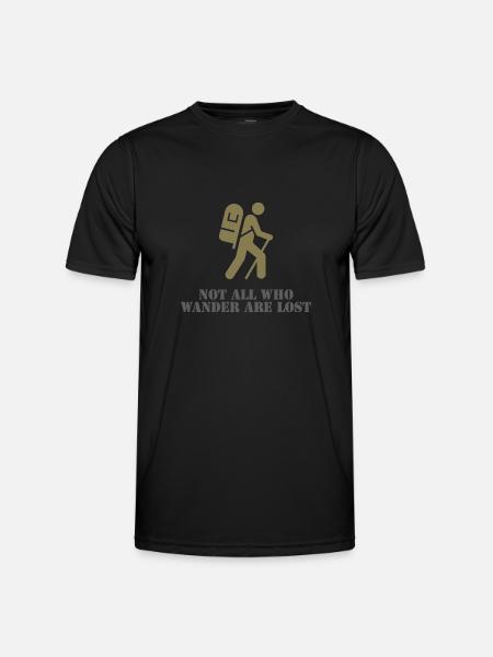Wanderlust - Männer Funktions-T-Shirt - Schwarz