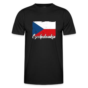 National Patriotisch Tschechien Slowakei Land - Männer Funktions-T-Shirt - Schwarz - Vorne - AI Model Male 178 dark (178cm)