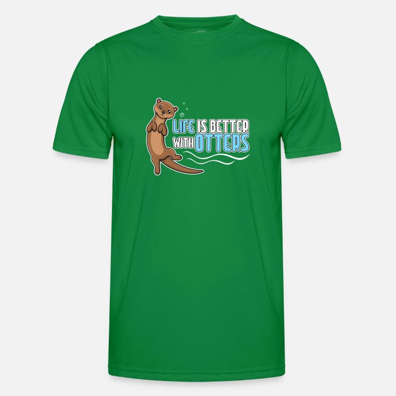Leben mit Ottern Seeotter Wildtiere Waldtier Männer Funktions-T-Shirt