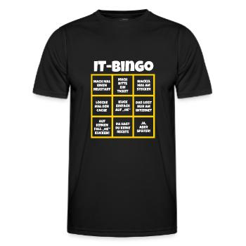 IT Bingo Spiel Büro Computer Glücksrad - Männer Funktions-T-Shirt - Schwarz - Vorne - AI Model Male 178 dark (178cm)