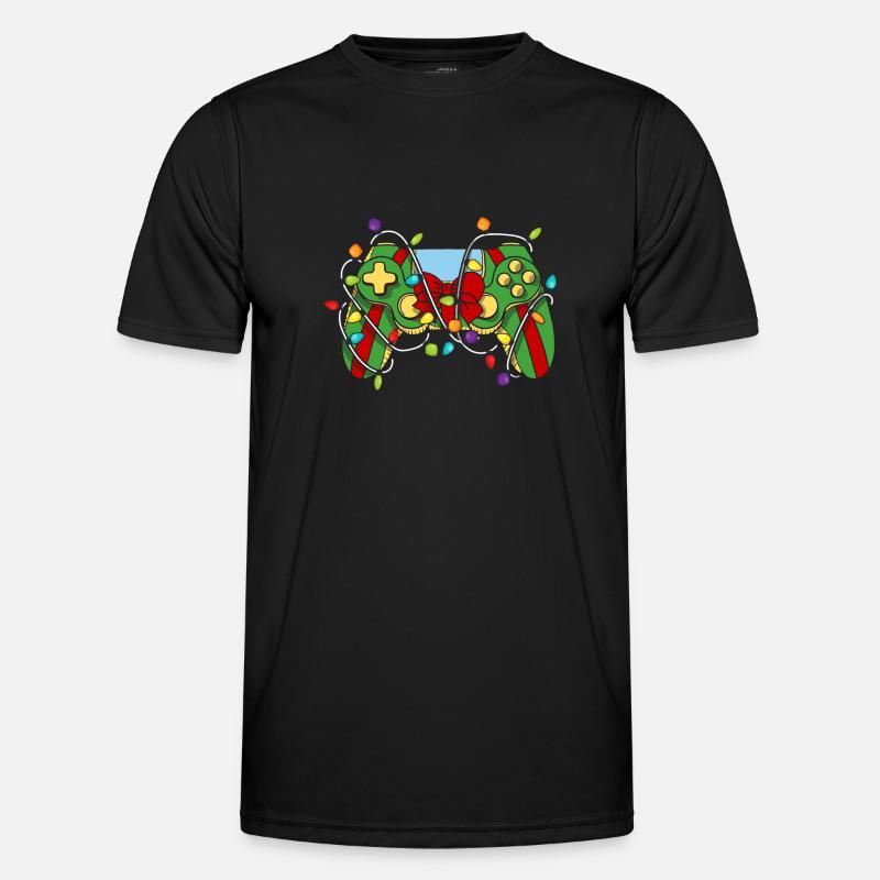 Christmas Gaming Controller - Männer Funktions-T-Shirt - Schwarz
