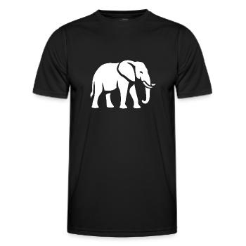 Elefant - Großwild, Stoßzahn, Elfenbein - Männer Funktions-T-Shirt - Schwarz - Vorne - AI Model Male 178 dark (178cm)