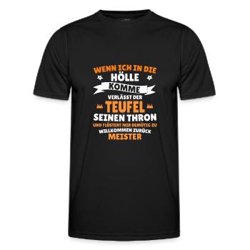 Wenn ich in die Hölle komme Teufel Thron - Männer Funktions-T-Shirt - Schwarz - Vorne - AI Model Male 178 dark (178cm)