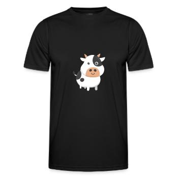 Entzückende Kuh-niedliche Baby-Kalb-Kuh-Liebhaber - Männer Funktions-T-Shirt - Schwarz - Vorne - AI Model Male 178 dark (178cm)