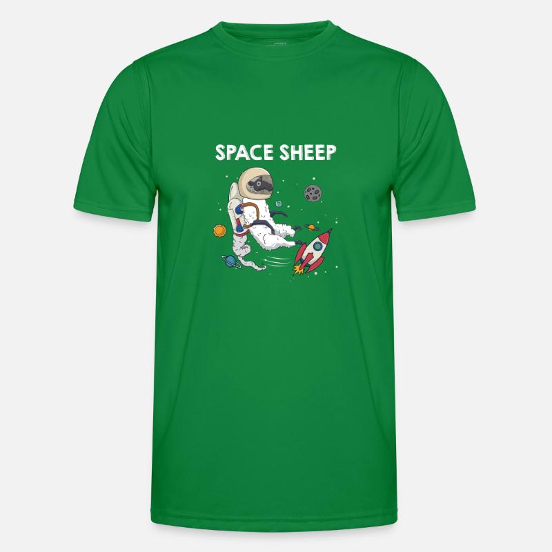 Space Sheep Ehrfürchtiger Astronaut Galaxy Explorer Männer Funktions-T-Shirt
