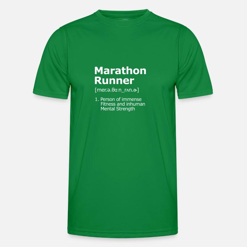 Marathon Runner Description Ausdauer Läufer Männer Funktions-T-Shirt