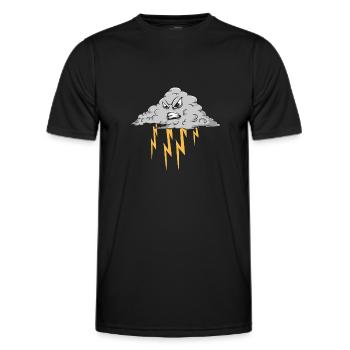 Angry Cloud Causing Lightning Thunderstorm Weather - Men's Functional T-Shirt - black - Front - AI Model Male 178 dark (178cm)