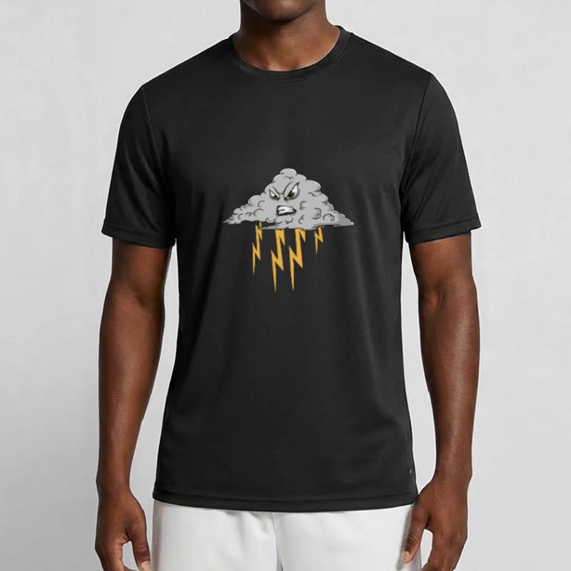 Angry Cloud Causing Lightning Thunderstorm Weather Men's Functional T-Shirt