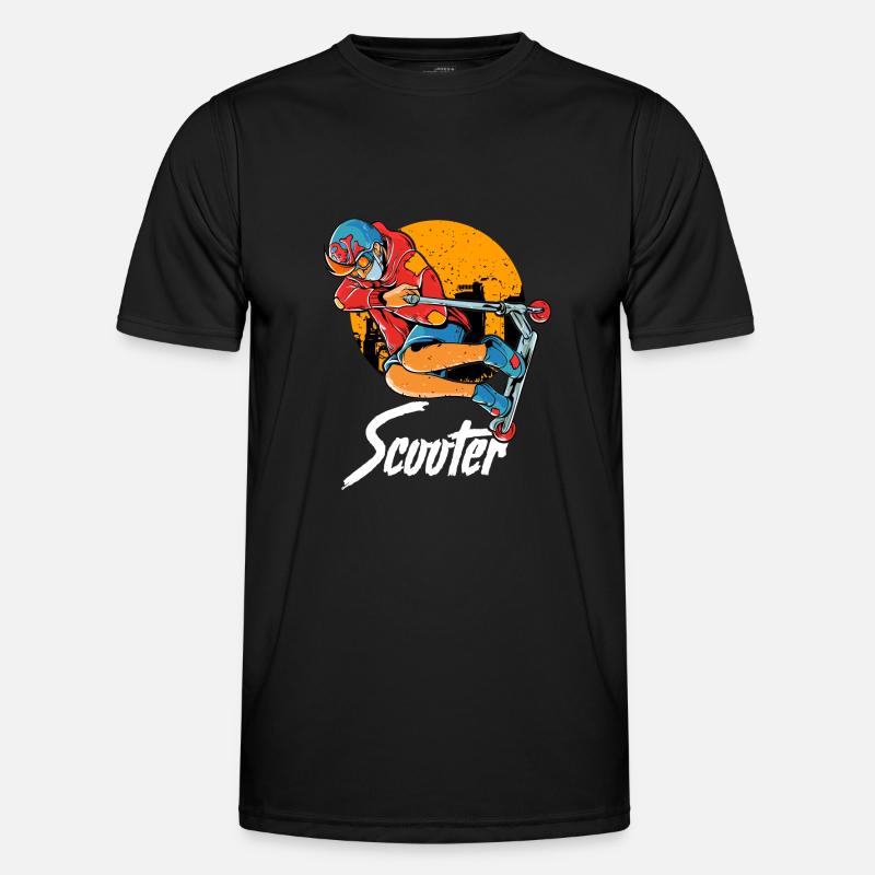 Cute & Funny Scooter Kid Riding Tricks - Men's Functional T-Shirt - black