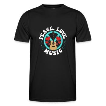 Peace Peace Music Awesome Hippie Pacifist Festival - T-shirt sport Homme - noir - Devant - AI Model Male 178 dark (178cm)