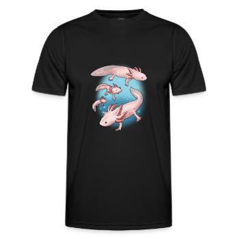 Axolotl Geschenk Unterwasser Lebewesen Axolotl - Männer Funktions-T-Shirt - Schwarz - Vorne - AI Model Male 178 dark (178cm)