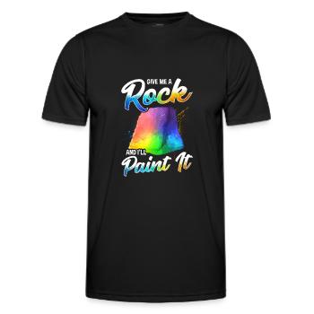 Artistic Give Me a Rock And I'll Paint It Painter - Men's Functional T-Shirt - black - Front - AI Model Male 178 dark (178cm)