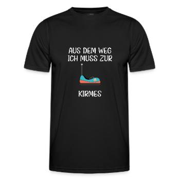 Aus dem Weg ich muss zur Kirmes - Männer Funktions-T-Shirt - Schwarz - Vorne - AI Model Male 178 dark (178cm)