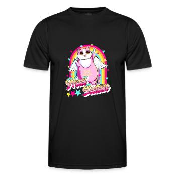 Netter Hagel Satan Katze Regenbogen Kitty Heavy Metal - Männer Funktions-T-Shirt - Schwarz - Vorne - AI Model Male 178 dark (178cm)
