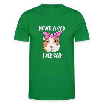 Meerschweinchen Geschenk Frau Never A Bad Hair Day - Männer Funktions-T-Shirt - Kelly Green - Vorne - AI Model Male 178 dark (178cm)