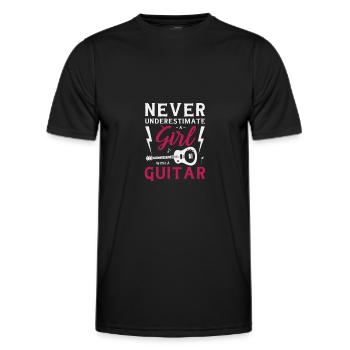 Guitar Design for a Guitar player - Men's Functional T-Shirt - black - Front - AI Model Male 178 dark (178cm)