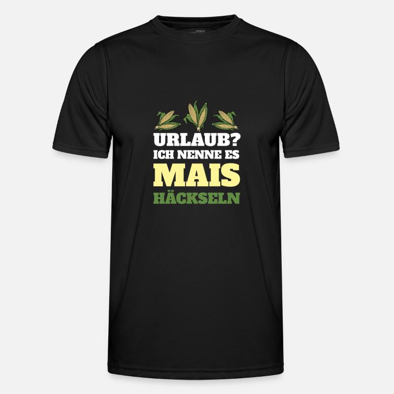 Mais Häckseln Maisbauer Maisernte Futtermais - Männer Funktions-T-Shirt - Schwarz