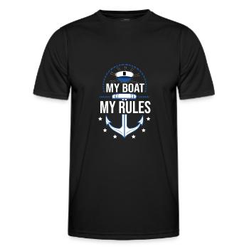 My Boat My Rules Gift Boat Owners - Men's Functional T-Shirt - black - Front - AI Model Male 178 dark (178cm)