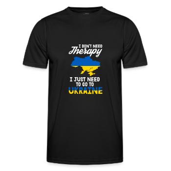 Ukraine Therapie Kiew Ukrainisch Flagge Geschenk - Männer Funktions-T-Shirt - Schwarz - Vorne - AI Model Male 178 dark (178cm)