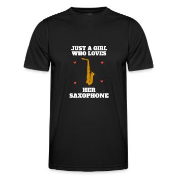 Cadeau saxophone saxophoniste saxo femme fille - T-shirt sport Homme - noir - Devant - AI Model Male 178 dark (178cm)