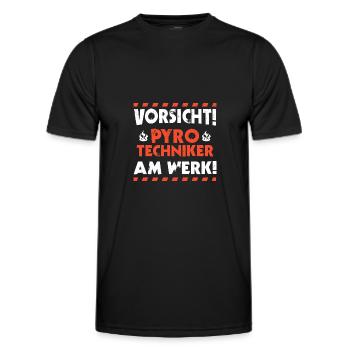 Pyrotechniker Sprengmeister - Männer Funktions-T-Shirt - Schwarz - Vorne - AI Model Male 178 dark (178cm)
