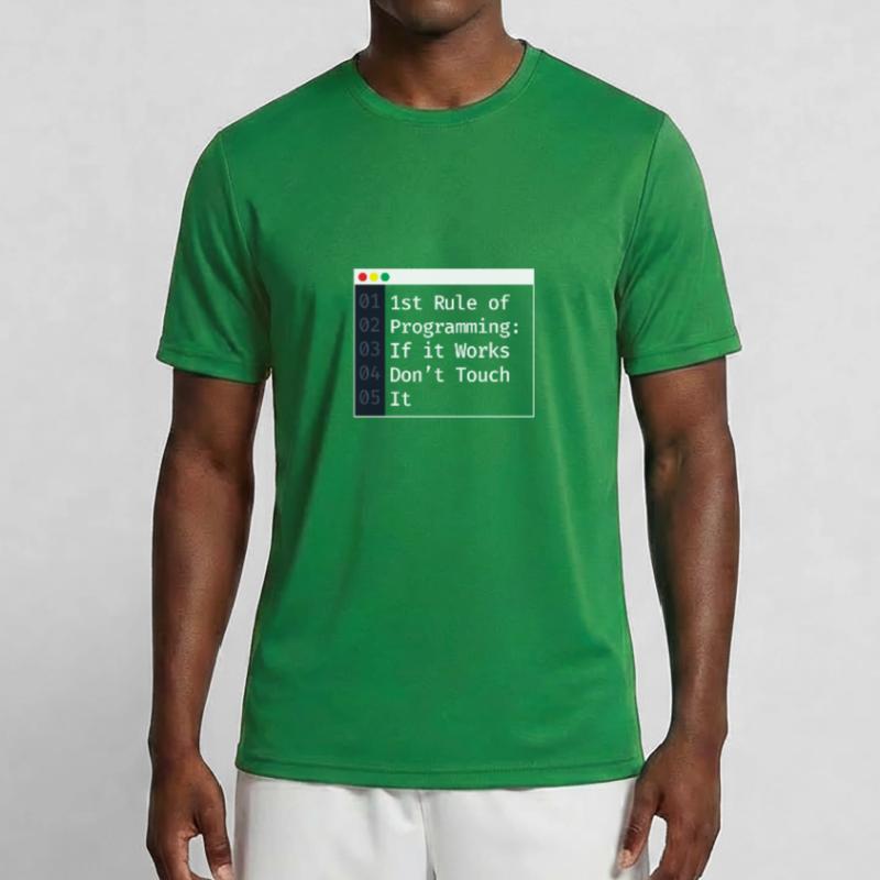 1st Rule Of Programming Programmer Coding Men's Functional T-Shirt