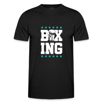 Boxing boxing boxing gloves - Men's Functional T-Shirt - black - Front - AI Model Male 178 dark (178cm)