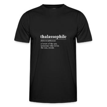 Kapitaen Thalassophile Meer See Ocean Segeln - Männer Funktions-T-Shirt - Schwarz - Vorne - AI Model Male 178 dark (178cm)