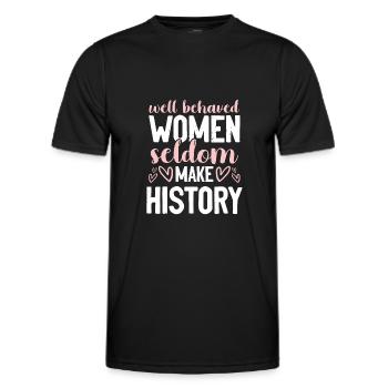 Féminisme disant - T-shirt sport Homme - noir - Devant - AI Model Male 178 dark (178cm)