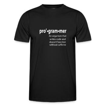 Programmer - Coder - Hacker - IT - Men's Functional T-Shirt - black - Front - AI Model Male 178 dark (178cm)