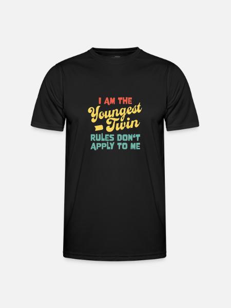 Youngest Twin - Twins Funny Matching younger Twin - Männer Funktions-T-Shirt - Schwarz
