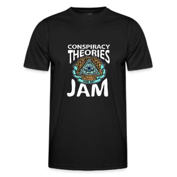 Conspiracy theory conspiracy theory Flat Earth - Men's Functional T-Shirt - black - Front - AI Model Male 178 dark (178cm)