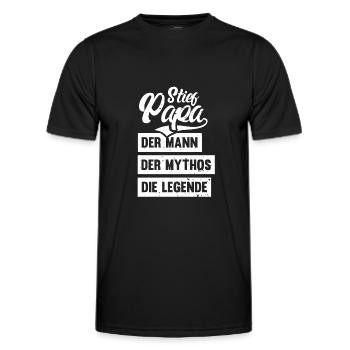 Der Mann Der Mythos Die Legende Stief Papa - Männer Funktions-T-Shirt - Schwarz - Vorne - AI Model Male 178 dark (178cm)