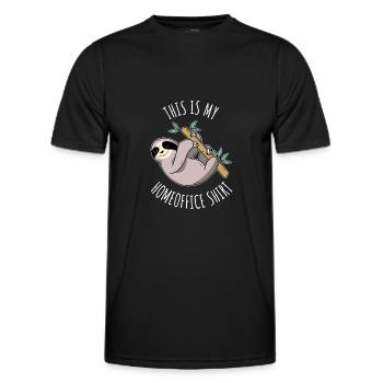 Paresse drôle, chemise de bureau à domicile, disant. - T-shirt sport Homme - noir - Devant - AI Model Male 178 dark (178cm)